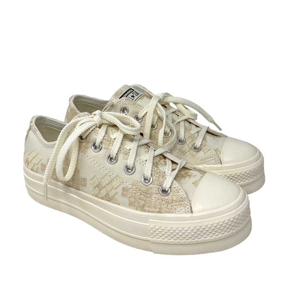Converse All Star Chuck Taylor Lift Platform Low Top Women Canvas Beige A02225C